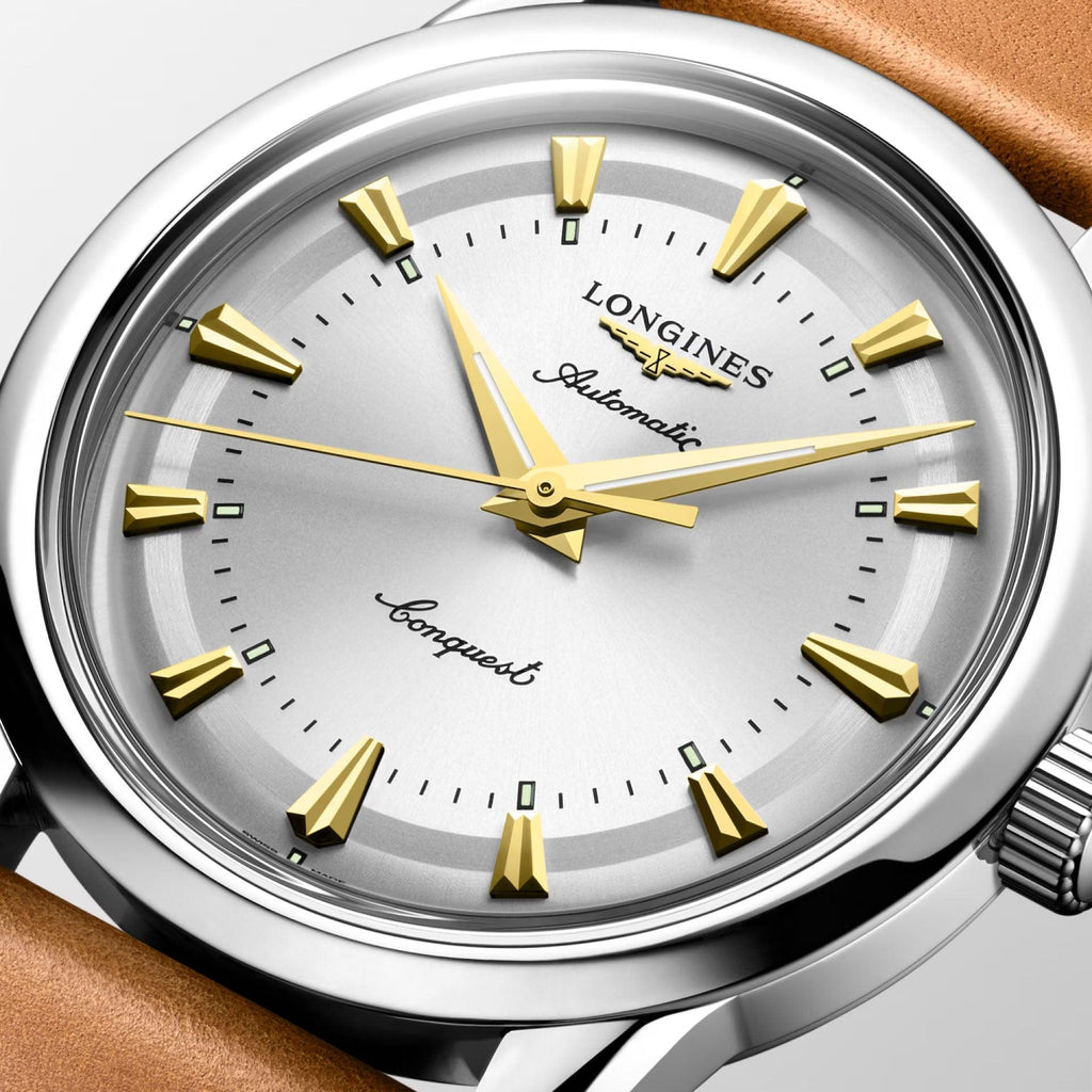Longines Conquest Heritage 38mm silver automatic steel watch L1.649.4.72.2