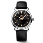 Longines orologio Conquest Heritage 38mm nero automatico acciaio L1.649.4.52.2