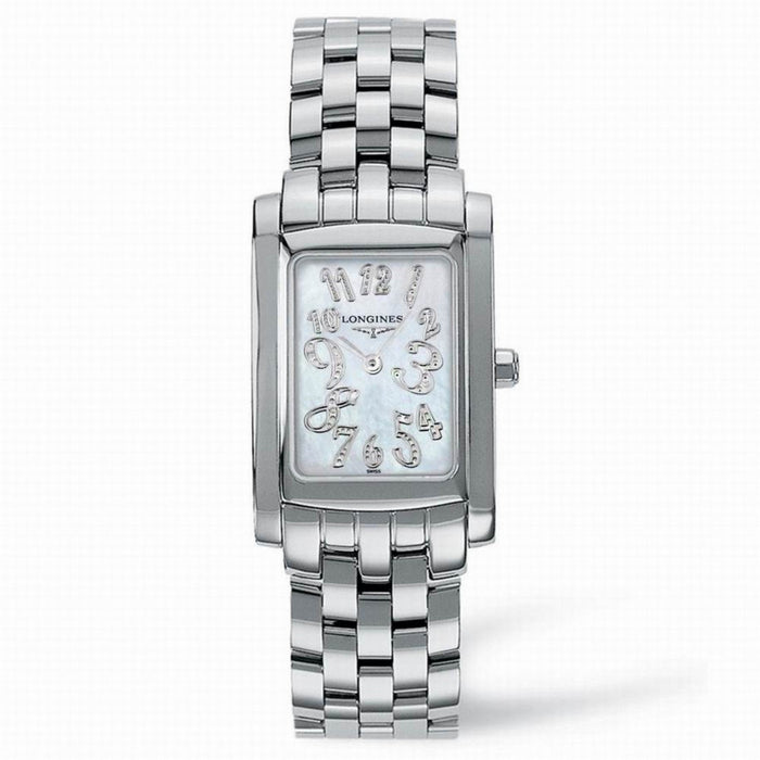 Longines DolceVita watch 22.40x26.85mm mother-of-pearl diamonds quartz steel L5.502.4.07.6