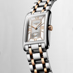 Longines orologio DolceVita 23,30x37,00mm bianco quarzo acciaio e oro rosa 18kt L5.512.5.75.7