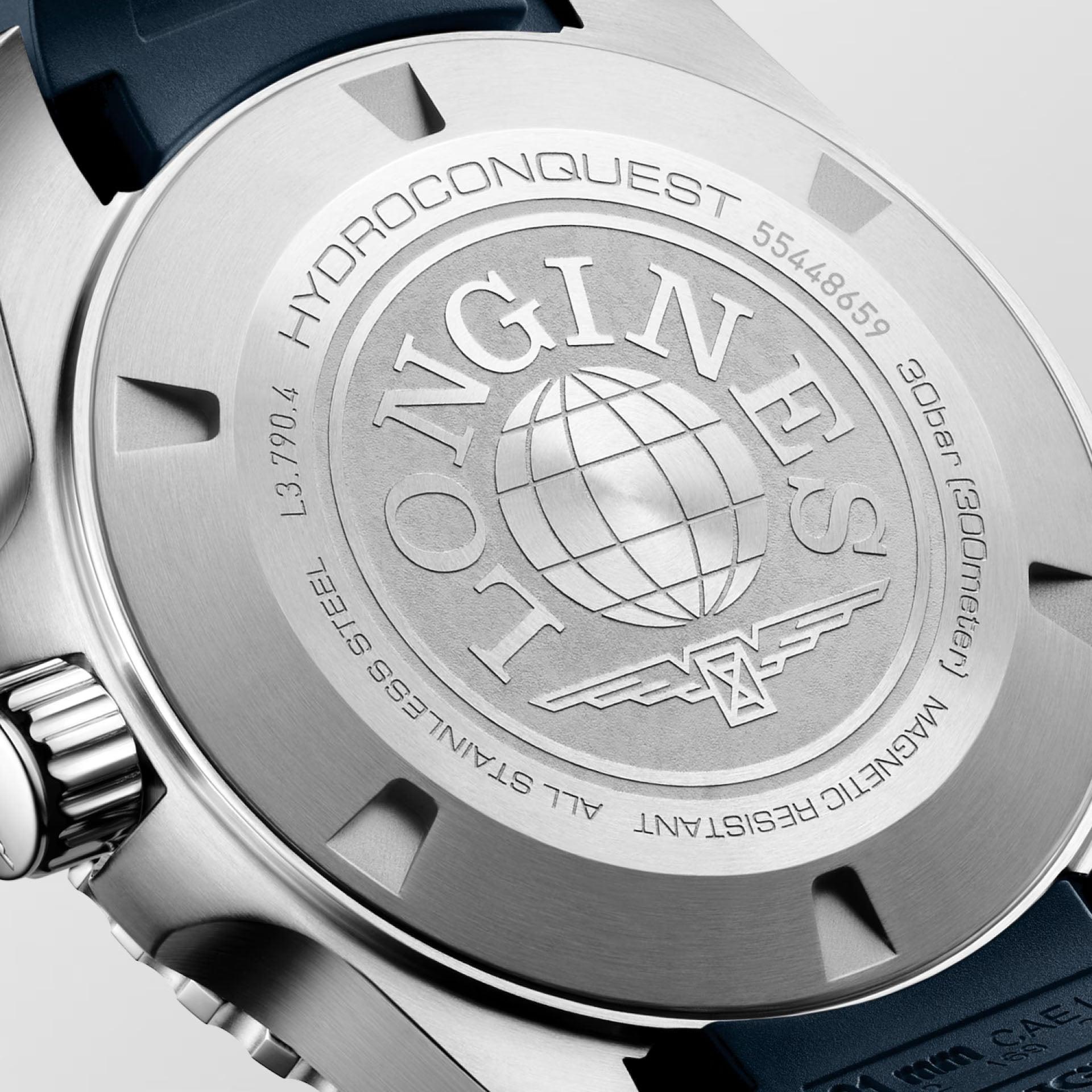 Longines orologio Hydroconquest GMT 41mm blu automatico acciaio L3.790.4.96.9