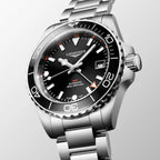 Longines orologio Hydroconquest GMT 41mm nero automatico acciaio L3.790.4.56.6