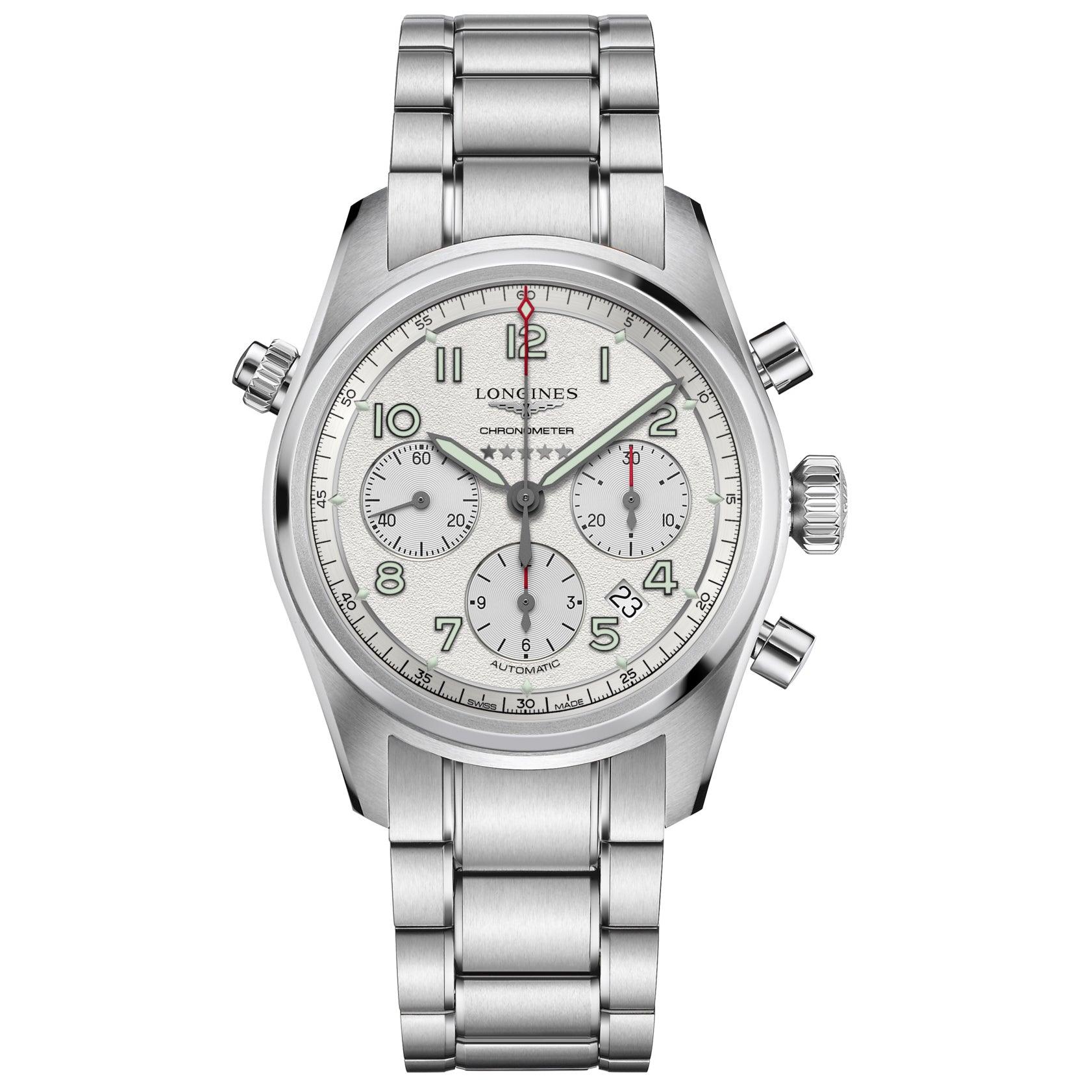 Longines orologio Longines Spirit 42mm argento automatico acciaio L3.820.4.73.6