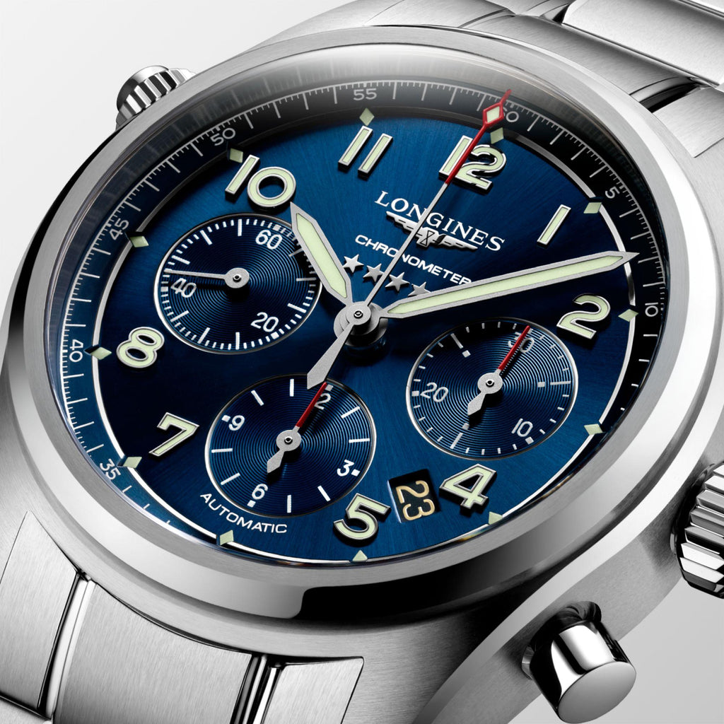 Longines orologio Longines Spirit 42mm blu automatico acciaio L3.820.4.93.6