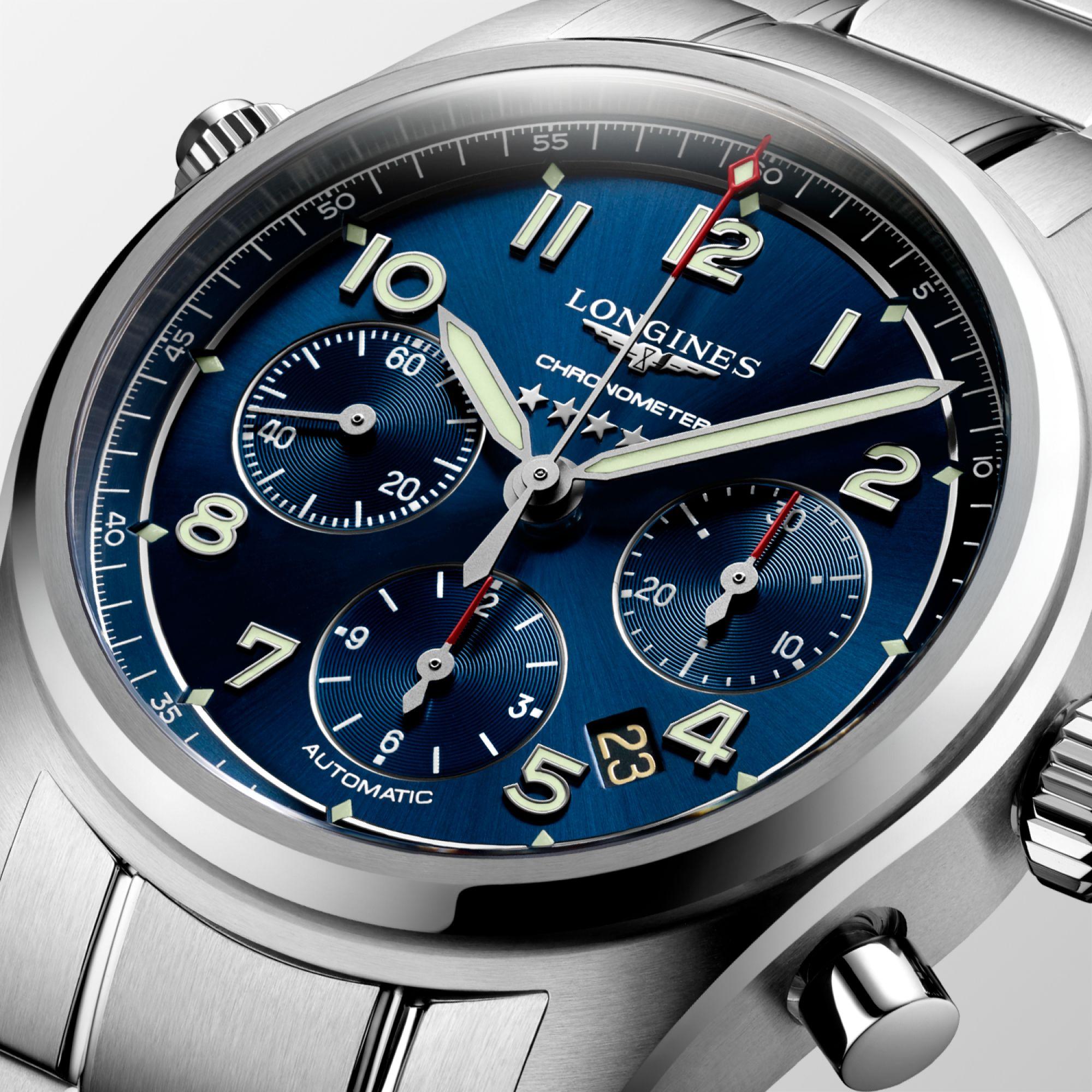 Longines orologio Longines Spirit 42mm blu automatico acciaio L3.820.4.93.6