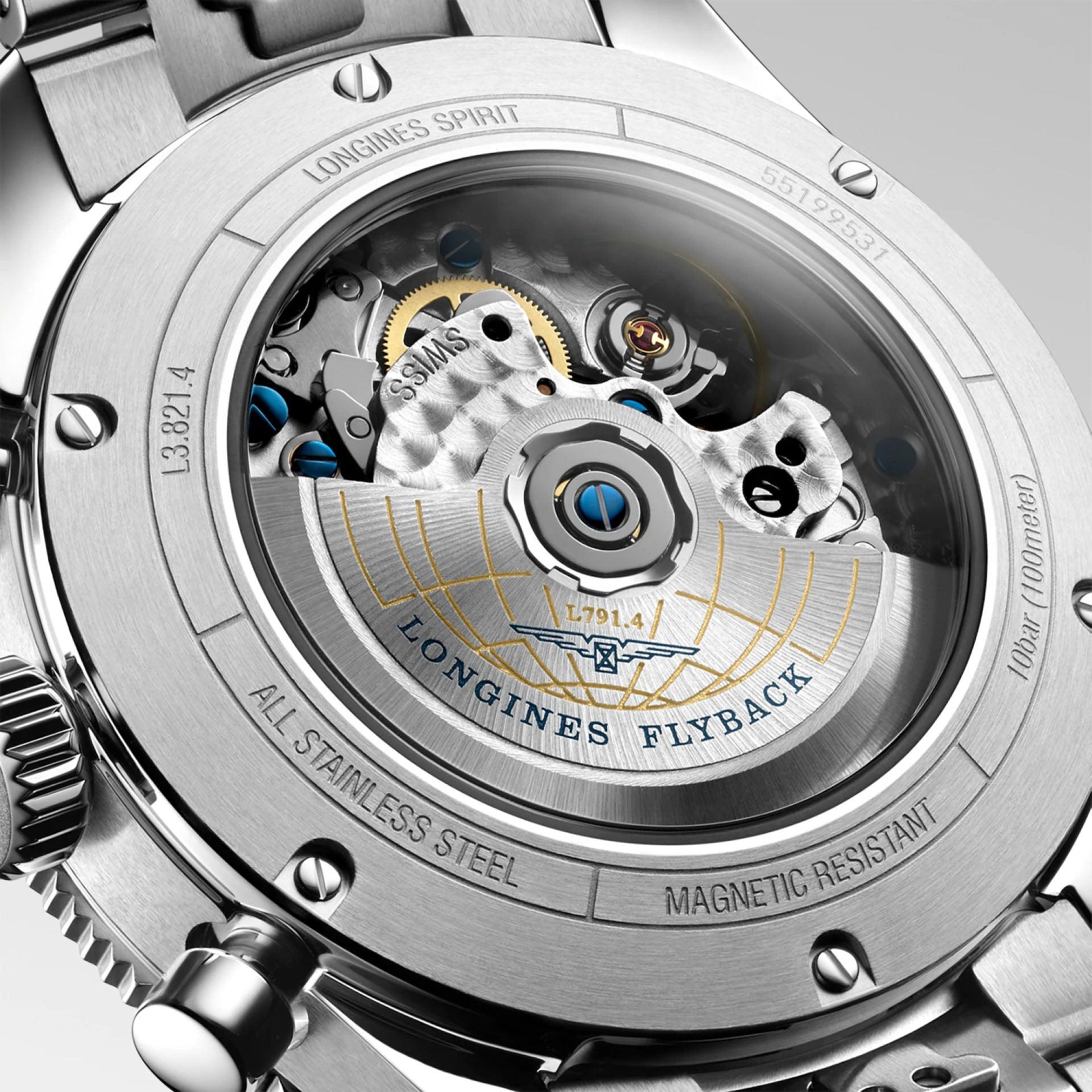 Longines orologio Longines Spirit Flyback 42mm blu automatico acciaio L3.821.4.93.6