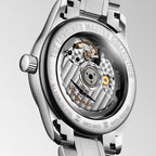 Longines orologio Master Collection 34mm arancione diamanti automatico acciaio L2.357.4.08.6