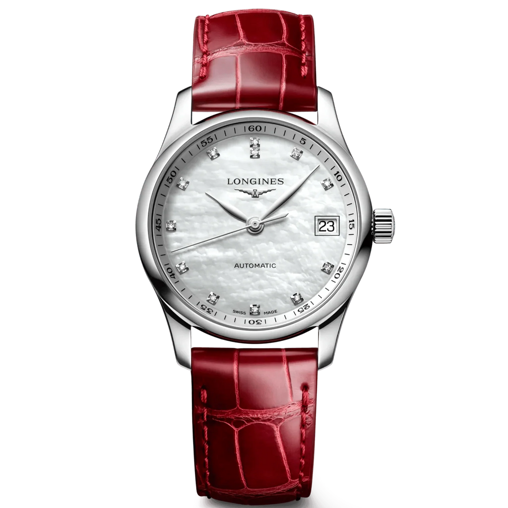 Longines orologio Master Collection 34mm madreperla diamanti automatico acciaio L2.357.4.87.2