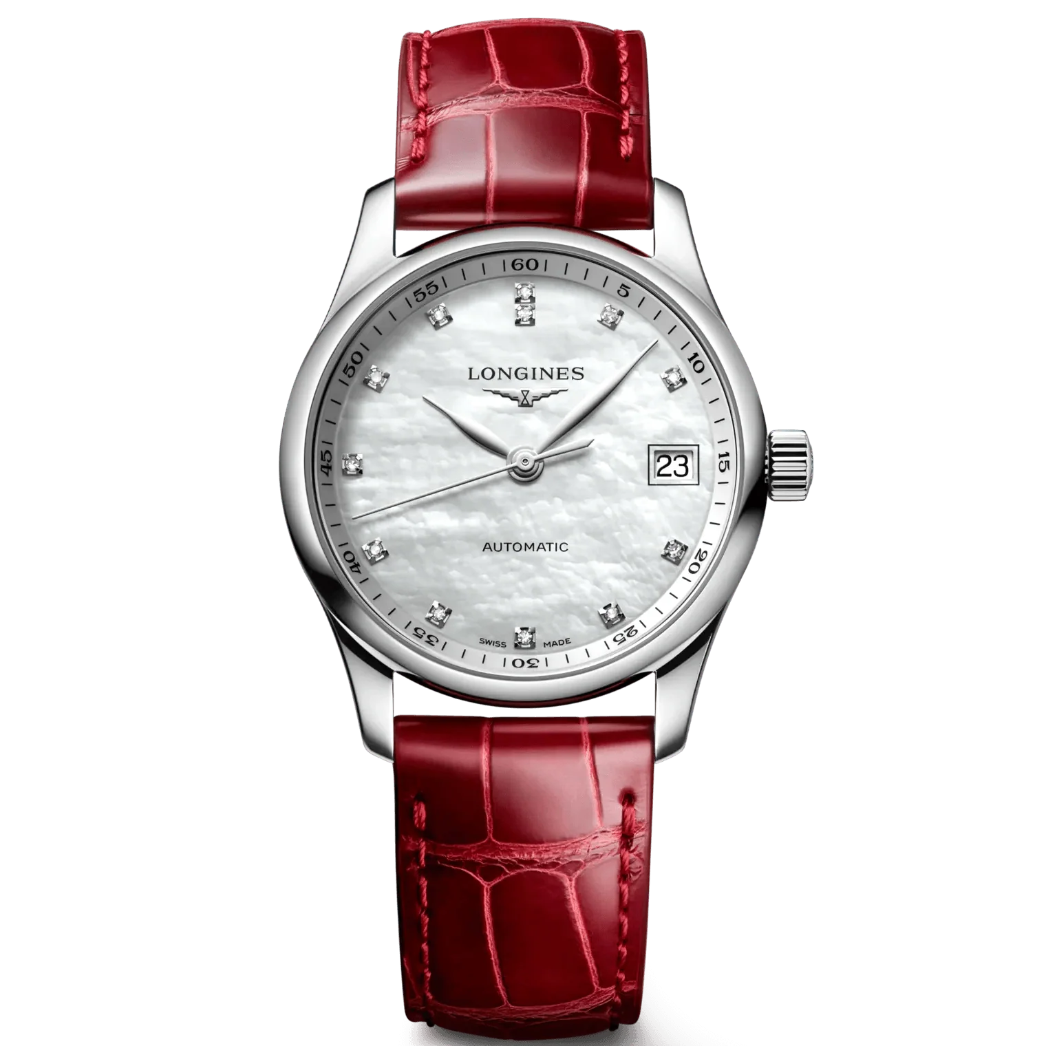 Longines orologio Master Collection 34mm madreperla diamanti automatico acciaio L2.357.4.87.2