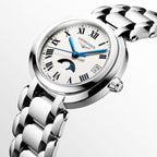 Longines orologio Primaluna 34mm argento quarzo acciaio L8.116.4.71.6