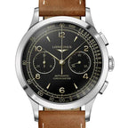 Longines orologio Record Chronograph 40mm nero automatico acciaio L2.921.4.56.2
