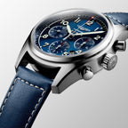 Longines orologio Spirit cronografo 42mm blu automatico acciaio L3.820.4.93.0