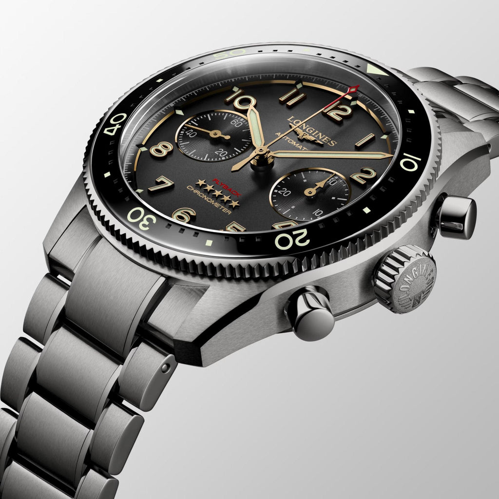 Longines orologio Spirit Flyback 42mm antracite automatico titanio L3.821.1.53.6