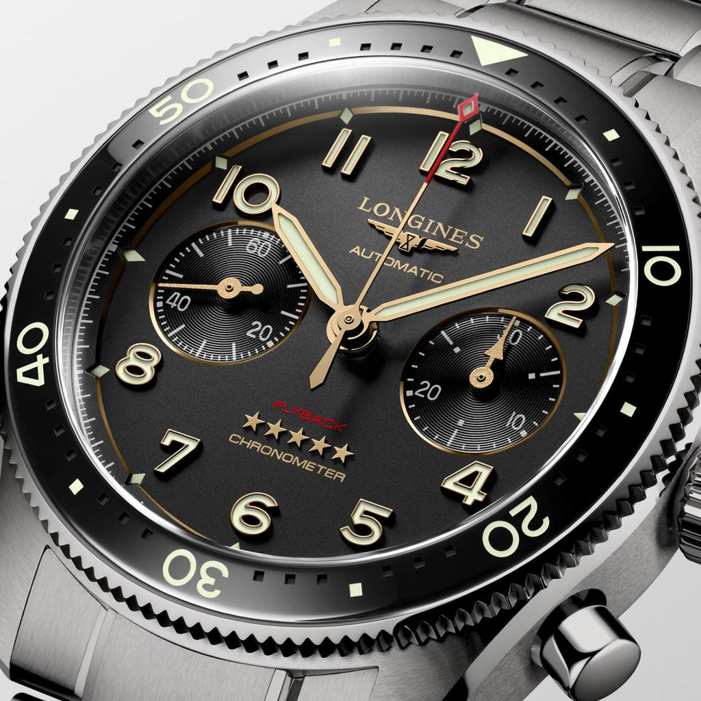 Longines orologio Spirit Flyback 42mm antracite automatico titanio L3.821.1.53.6