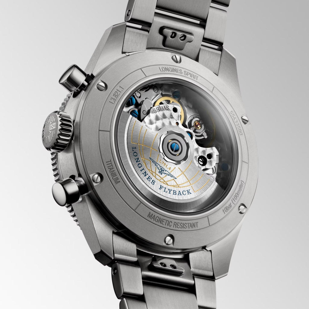Longines orologio Spirit Flyback 42mm antracite automatico titanio L3.821.1.53.6