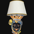 Lamp with head h 70 cm blue and orange lemons Moorish man