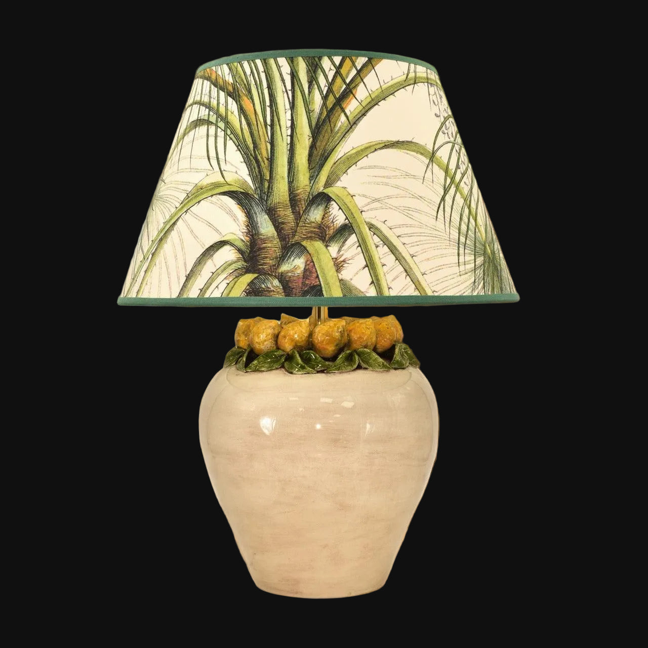Lume Boccia in Ceramica di Caltagirone h 27 cm - Limoni Siciliani