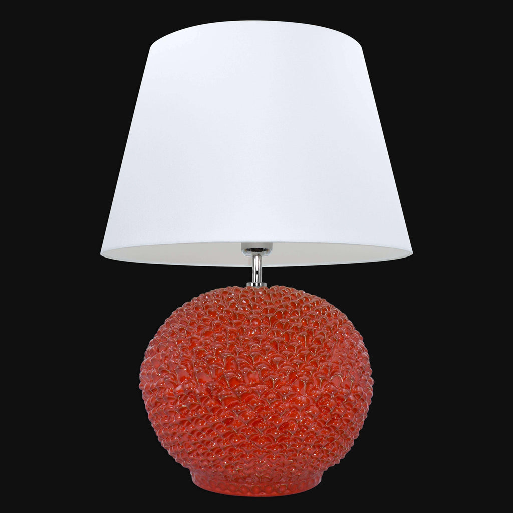 Lume palla a pigna in ceramica decoro Rosso Fuoco Ceramiche di Caltagirone Sofia