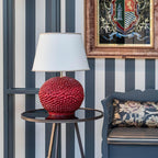 Lume palla a pigna in ceramica decoro Rosso Fuoco Ceramiche di Caltagirone Sofia