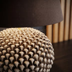 Pinecone-shaped ceramic lamp in various sizes, Antiqued Mother-of-Pearl finish