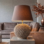 Pinecone-shaped ceramic lamp in various sizes, Antiqued Mother-of-Pearl finish