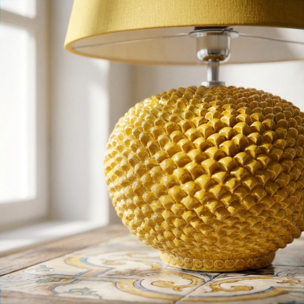 Lume a Palla Pigna in Ceramica di Caltagirone — Senape