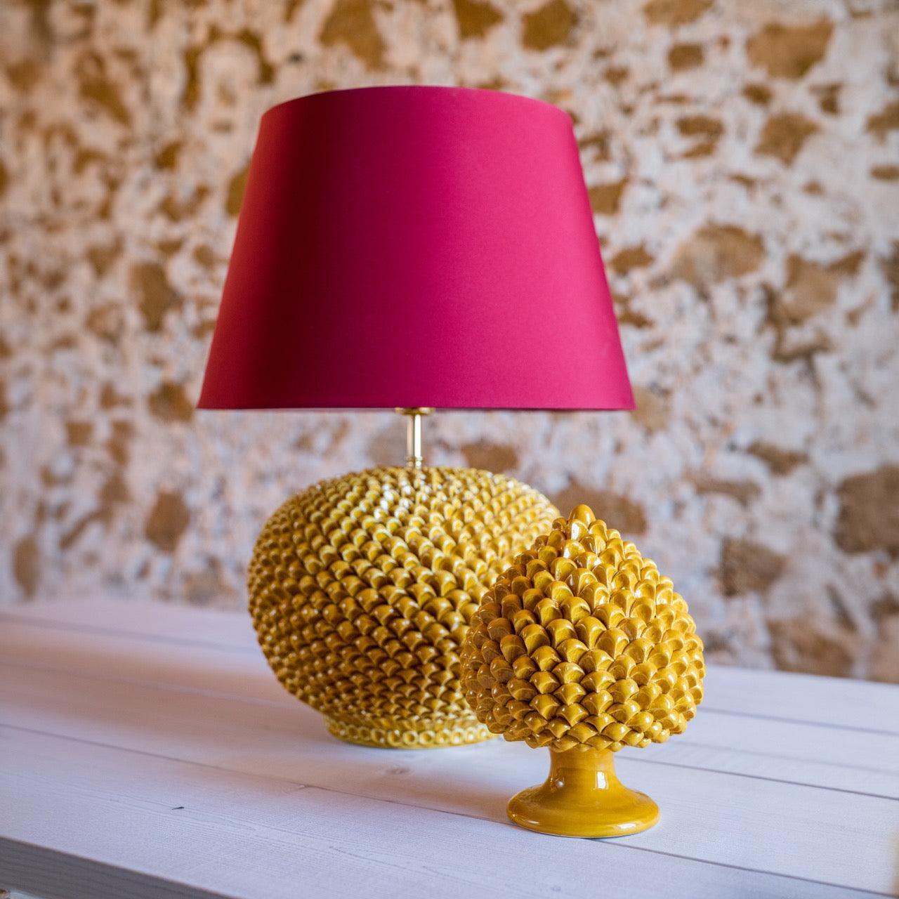 Lume a Palla Pigna in Ceramica di Caltagirone — Senape