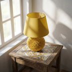 Pinecone ceramic lamp in various sizes Mustard decor