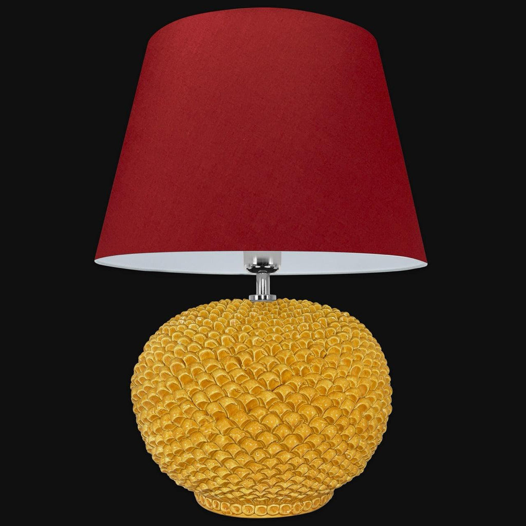 Pinecone ceramic lamp in various sizes Mustard decor
