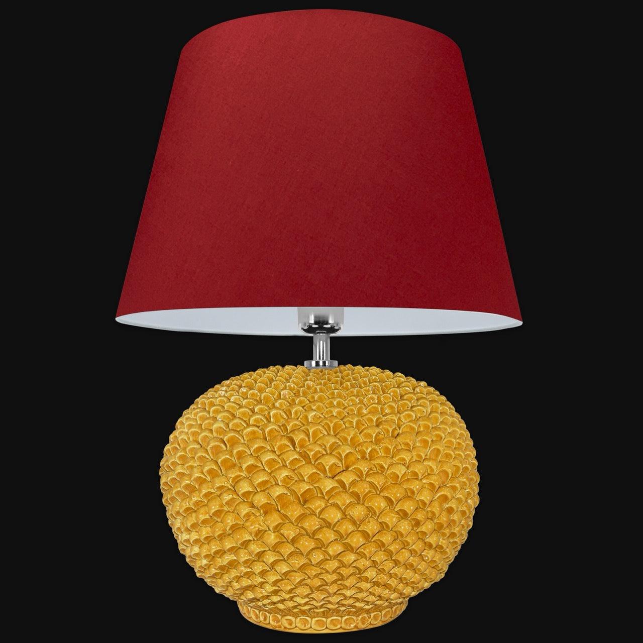 Pinecone ceramic lamp in various sizes Mustard decor