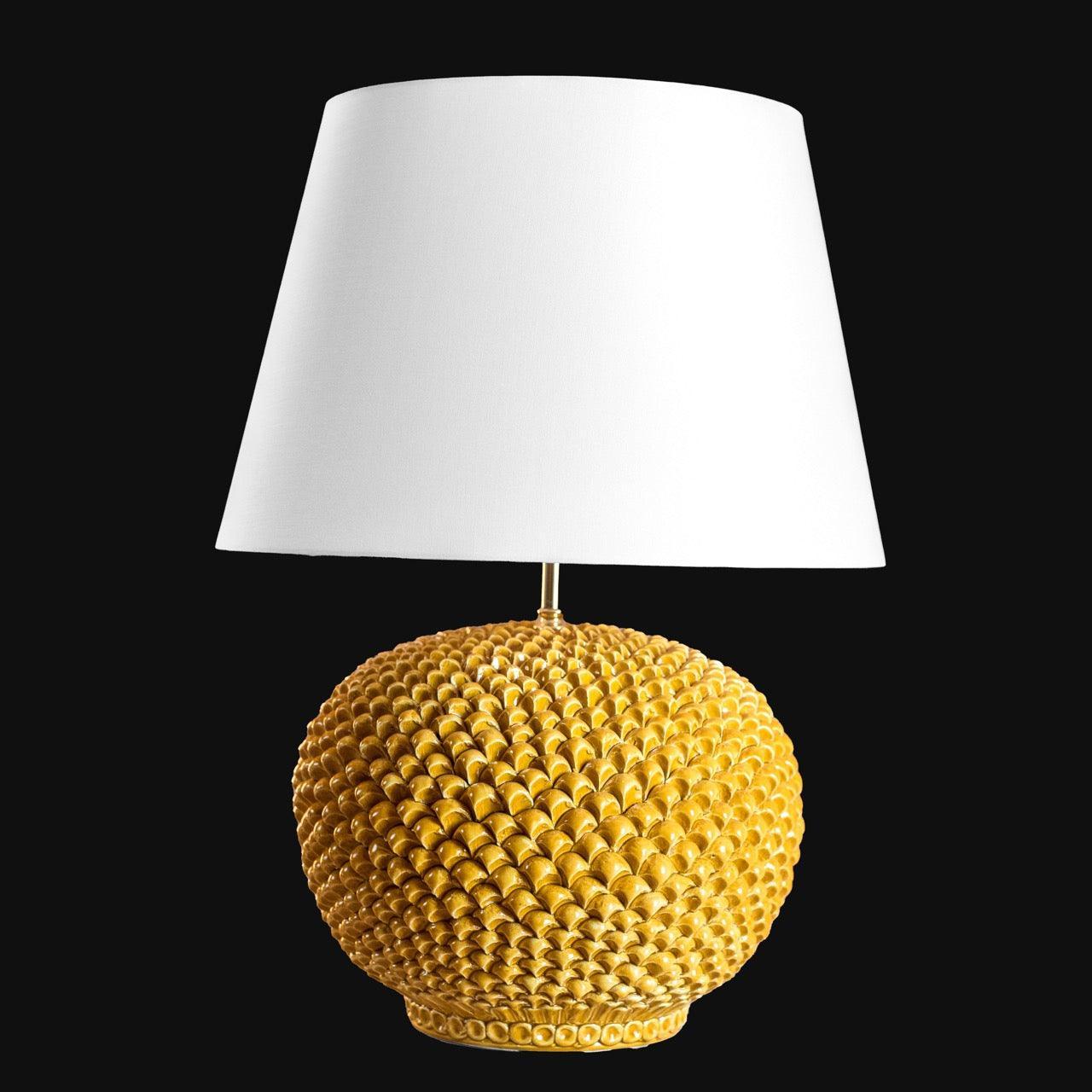 Pinecone ceramic lamp in various sizes Mustard decor