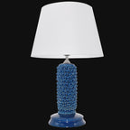 Lume Pigna Cilindro in Ceramica di Caltagirone h 60 cm — Blu Intenso