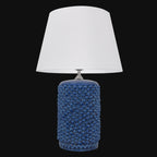 Lume Pigna Cilindro in Ceramica di Caltagirone h 60 cm — Blu Intenso