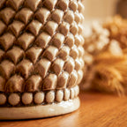 Lamp pine cone cylinder h 60 Antiqued Mother-of-pearl in Caltagirone ceramic