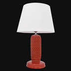 Lume Pigna Cilindro in Ceramica di Caltagirone h 60 cm — Rosso Fuoco