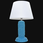 Lume Pigna Cilindro in Ceramica di Caltagirone h 60 cm — Turchese