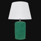 Lume Pigna Cilindro in Ceramica di Caltagirone h 60 cm — Verde Smeraldo