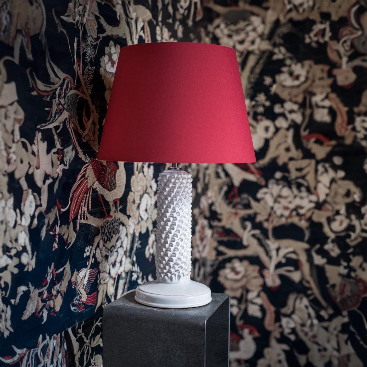Lume Pigna Cilindro in Ceramica di Caltagirone h 60 cm — White Line