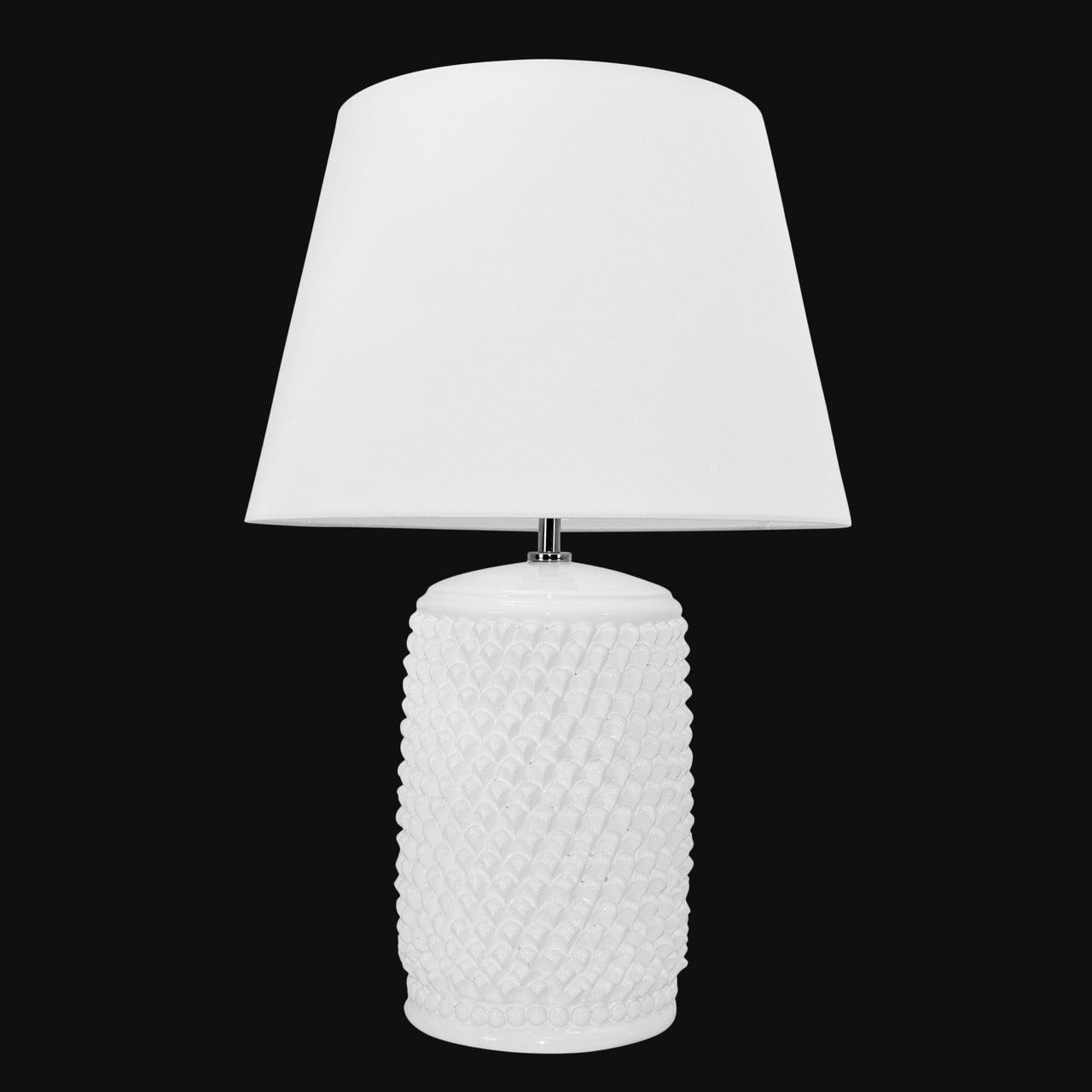 Lume Pigna Cilindro in Ceramica di Caltagirone h 60 cm — White Line