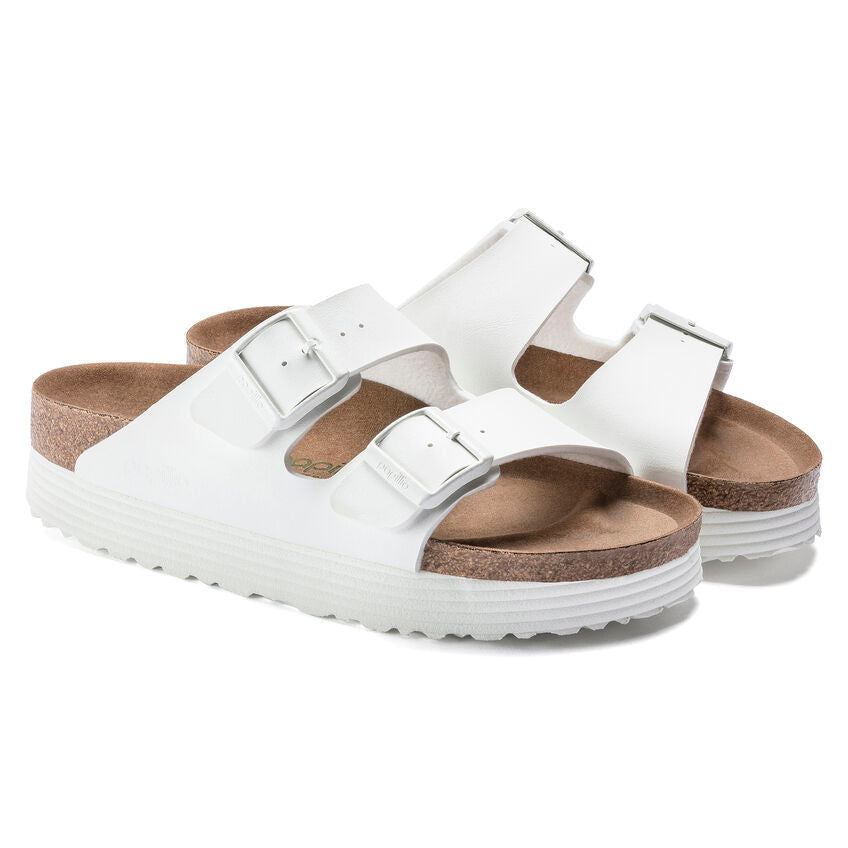Birkenstock Arizona Grooved White Platform Narrow Fit