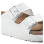 Birkenstock Arizona Grooved White Platform Narrow Fit