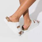 Birkenstock Arizona Grooved White Platform Narrow Fit