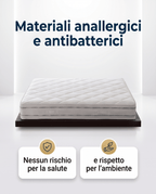 Materasso a Molle Insacchettate + 3 cm Memory Ignifugo Certificato Classe 1 IM H25 cm