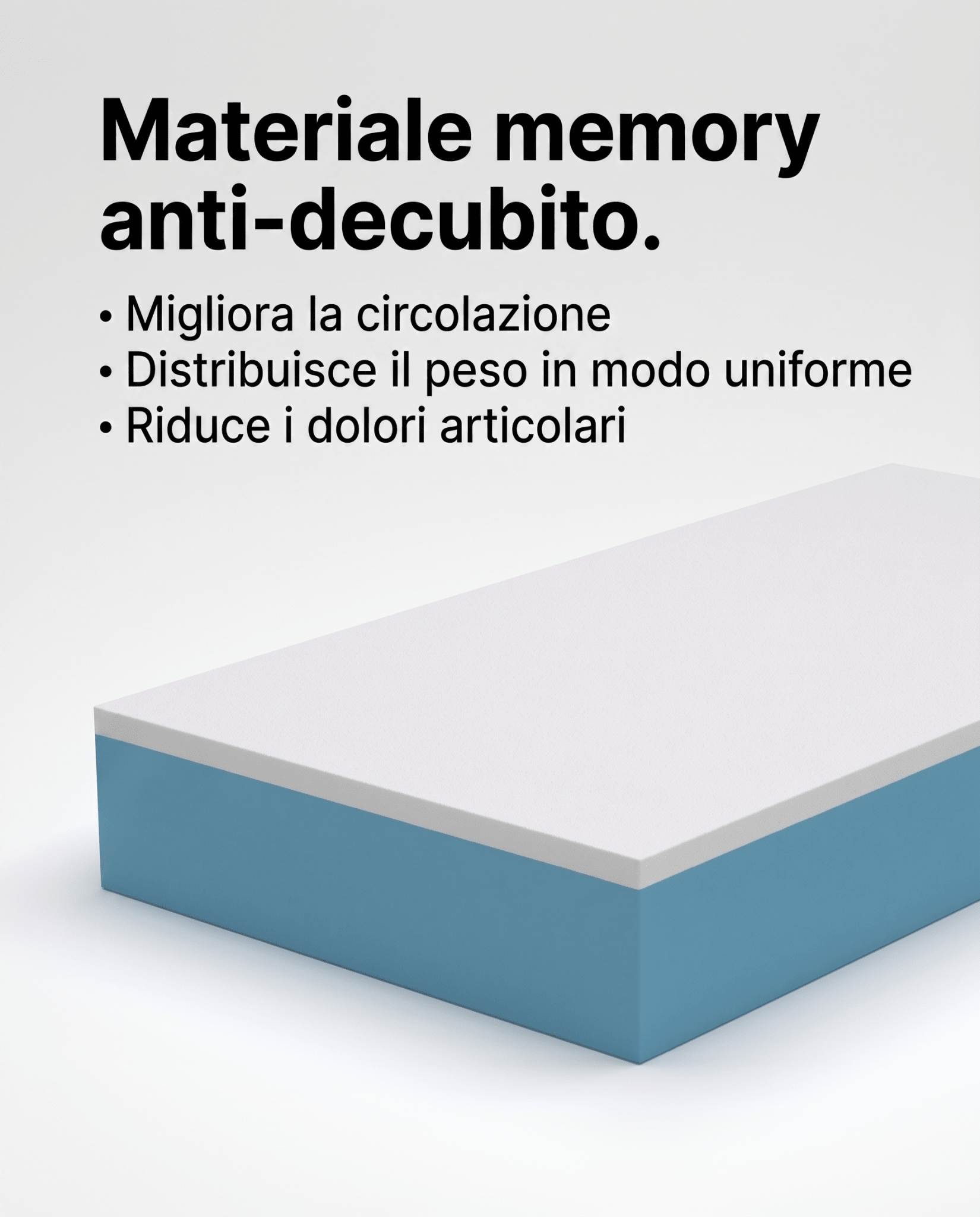 Materasso in memory alto 28 cm con tessuto anallergico Traspirante e fresco - CATERINA H28