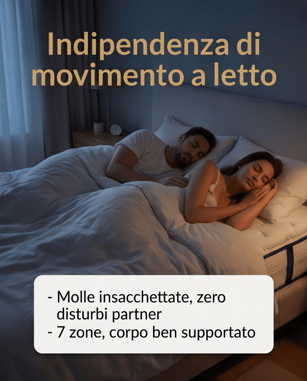 King-size pocket spring mattress plus removable memory foam topper H35 cm - GIOVE
