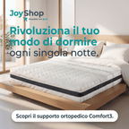 Materasso Memory a zone multi onda alto 23 cm con Waterlily tessuto anallergico e antiacaro COMFORT3