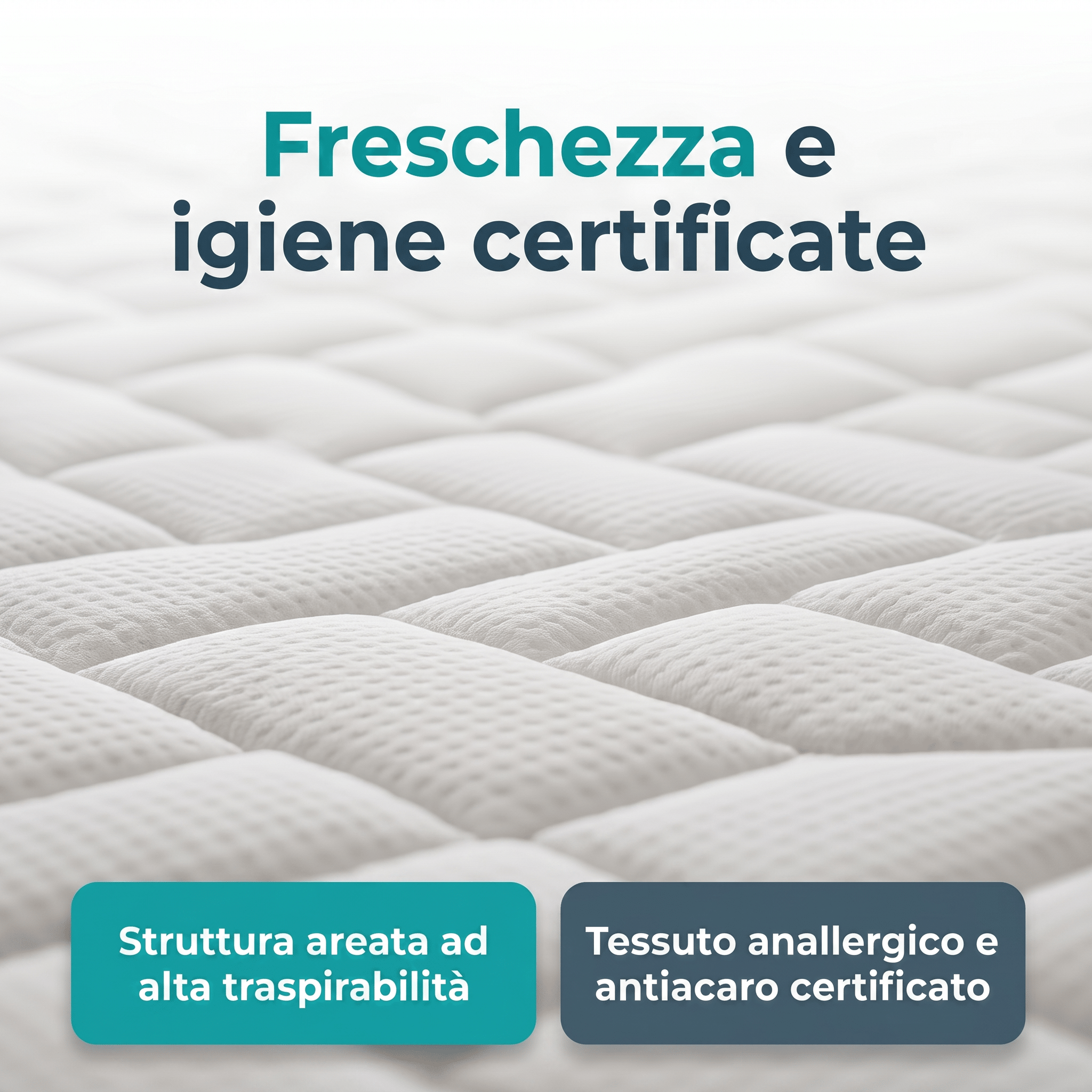 Materasso Memory a zone multi onda alto 23 cm con Waterlily tessuto anallergico e antiacaro COMFORT3