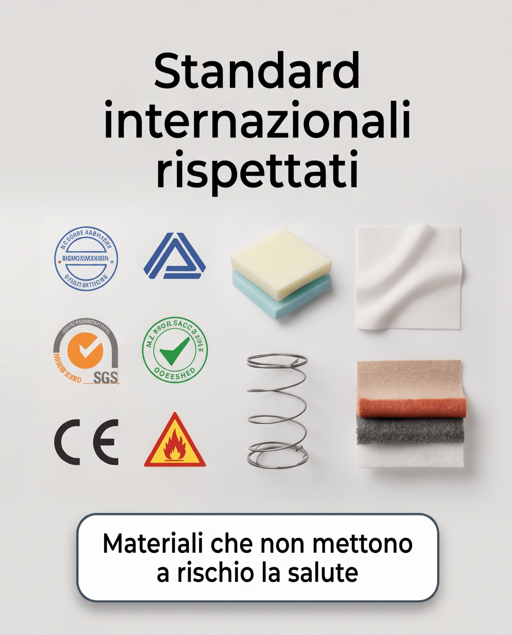 Materasso a Molle Box Ignifugo Certificato Classe 1 IM H26 cm