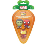 Funko Carrot Pocket Pop! Marvel (Spider-Man-Iron Man-Hulk) Vinyl Figure 4Cm