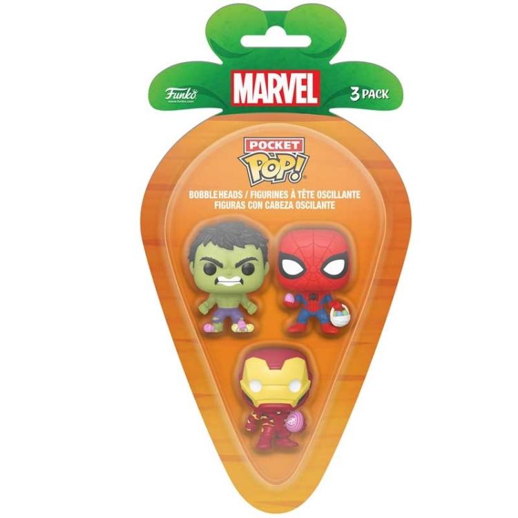 Funko Carrot Pocket Pop! Marvel (Spider-Man-Iron Man-Hulk) Vinyl Figure 4Cm